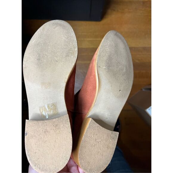 Sundance Magnolia Ankle Boots 38 - 7.5 Rust Suede Leather Perforated Booties - Picture 7 of 8